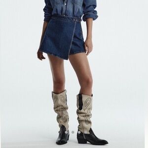 Anthropologie PILCRO CONTRAST TALL WESTERN BOOTS Style 84820604 Size 8.5